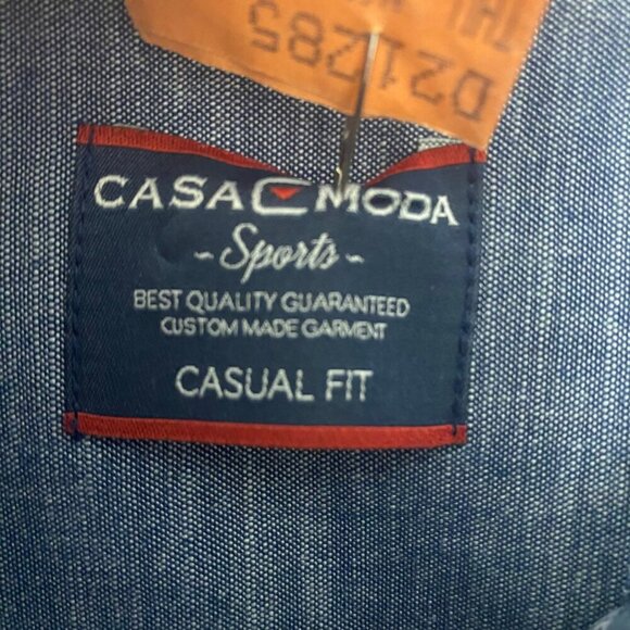 Casa Moda 100% Cotton Blue Short Sleeve Button-Up – Casual Fit (Approx. XL) - Picture 4 of 5